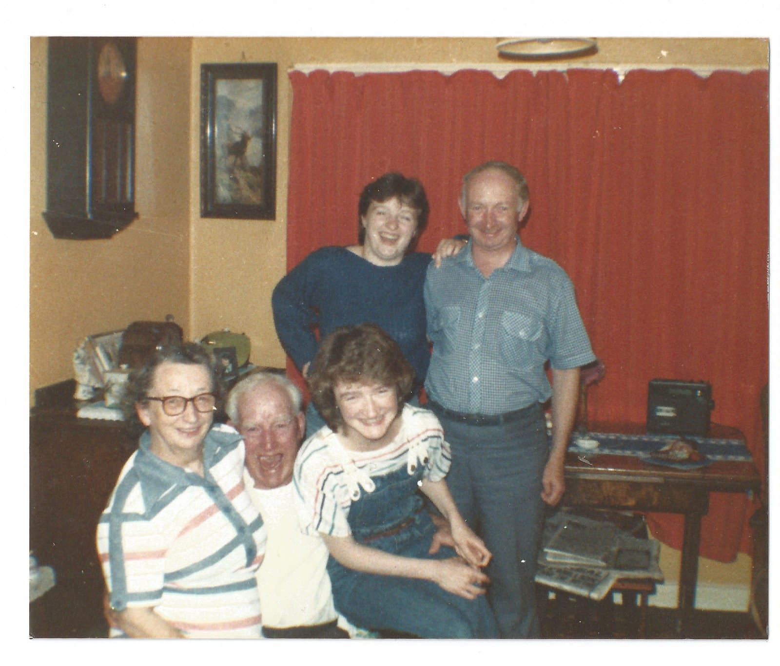 Granny, Grandpa, Dad, cousin Catherine, Kirsteen, Cumlodden, 1980s