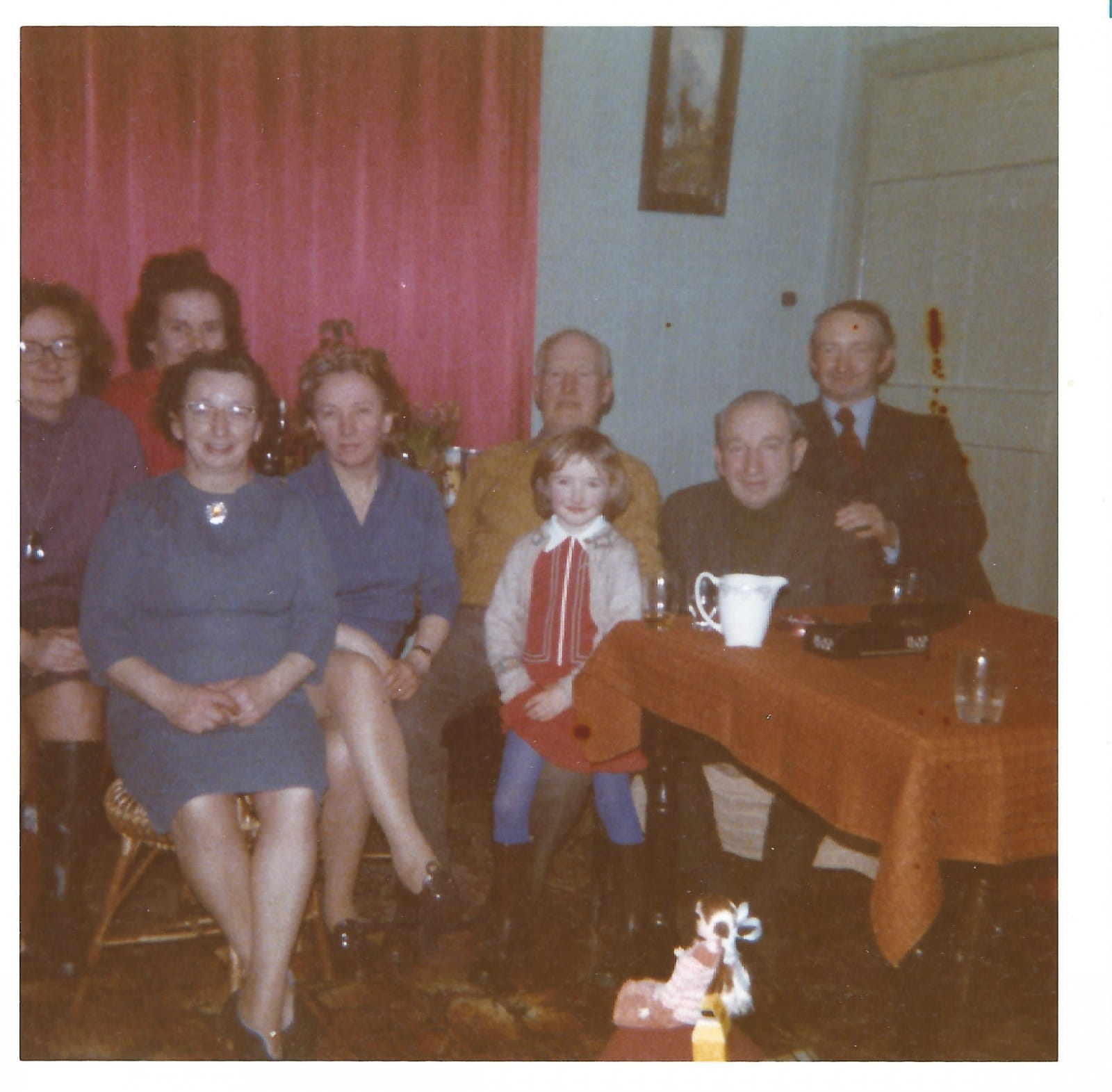 Mum, Granny, Norah, Aunty Morag, Grandpa, Kirsteen, Uncle Lachie, Dad, Butterbridge, 1970s
