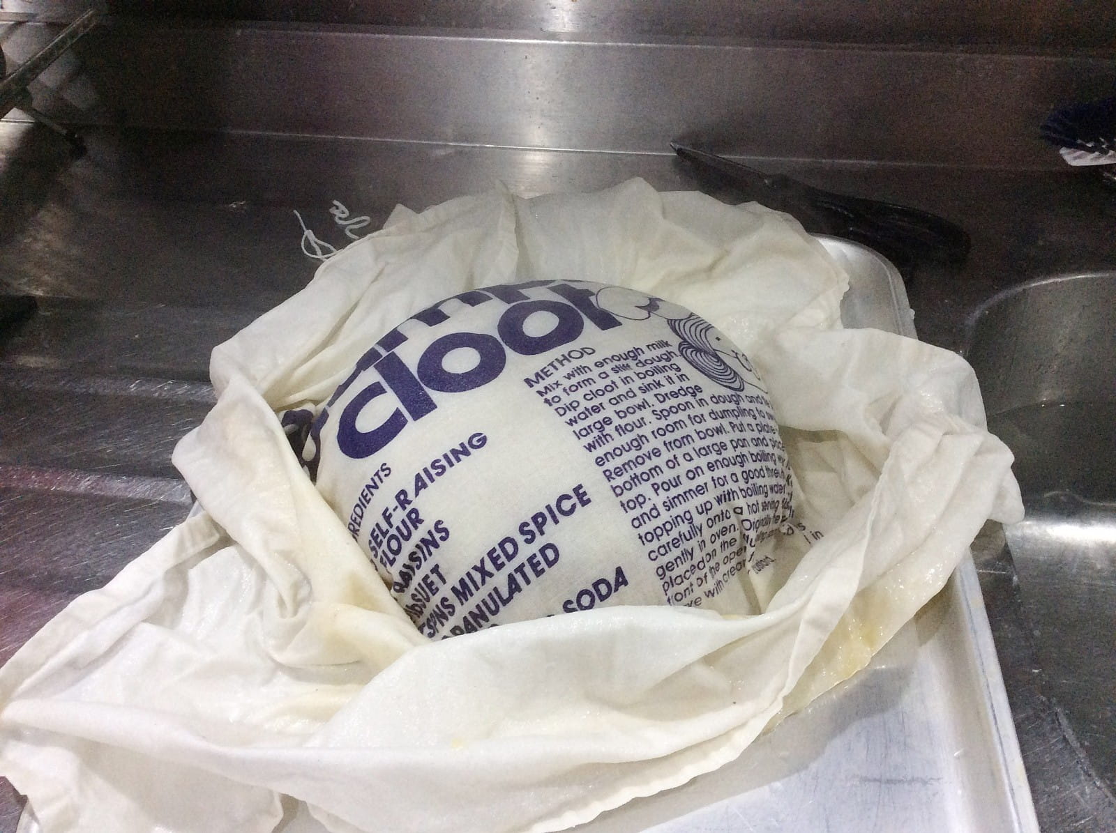 6.	Cooked and ready for the cloot to be removed.
